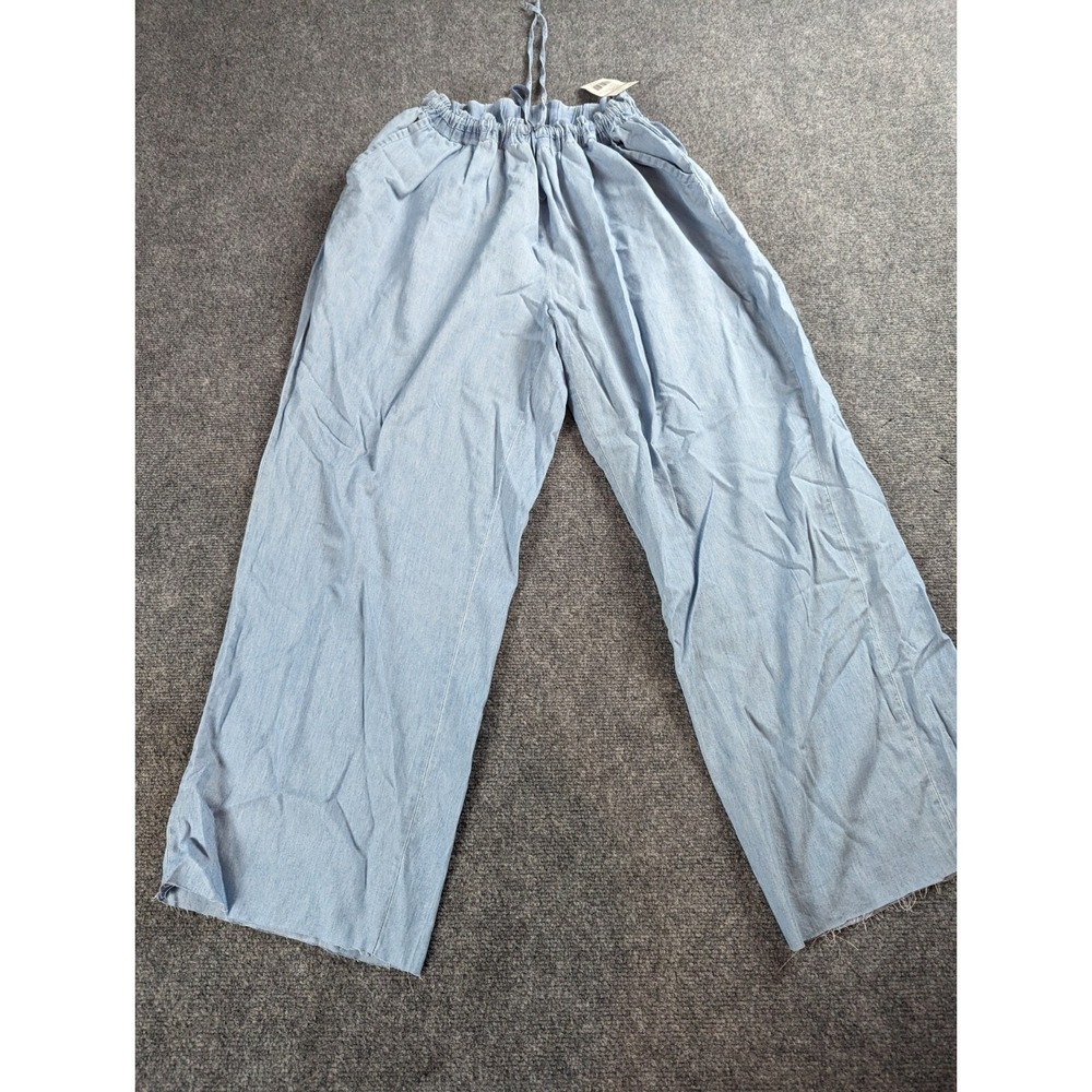 Kim Rogers Sz 1X Womens Linen Blend Straight Leg Drawstring Casual Pants NWT